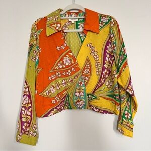 Haute Hippie Orange and Yellow Floral Blouse